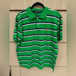 U.S. Polo Assn. Green Striped Polo Shirt